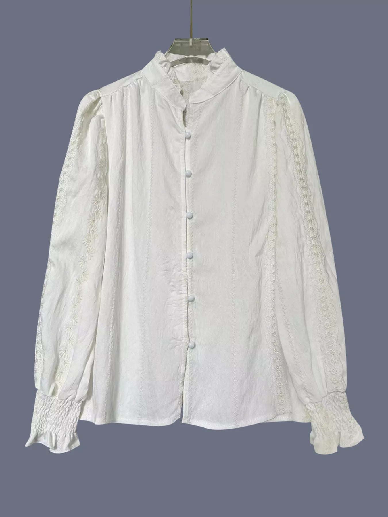 Lace Detail Button Up Shirt - Kharites