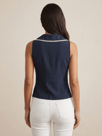 Lace Trim Tie Front Vest Top Women Sleeveless Cami — Kharites Shop - Kharites