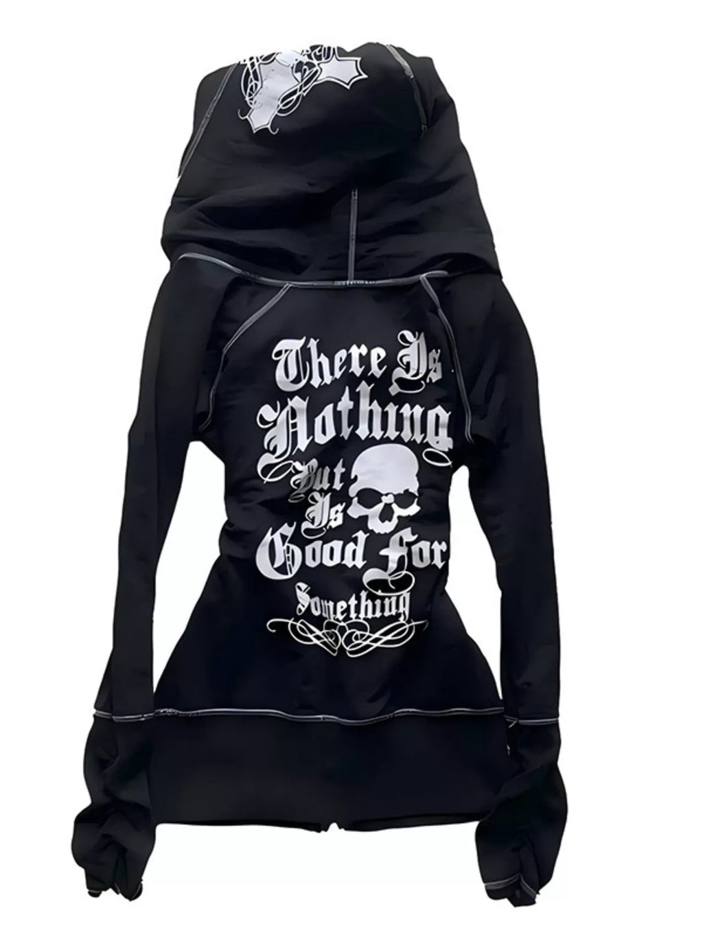 Leopard Lined Zip Up Hoodie Women Gothic Cross Graphic Warm Jacket — Kharites Shop - Kharites