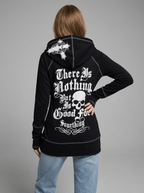 Leopard Lined Zip Up Hoodie Women Gothic Cross Graphic Warm Jacket — Kharites Shop - Kharites