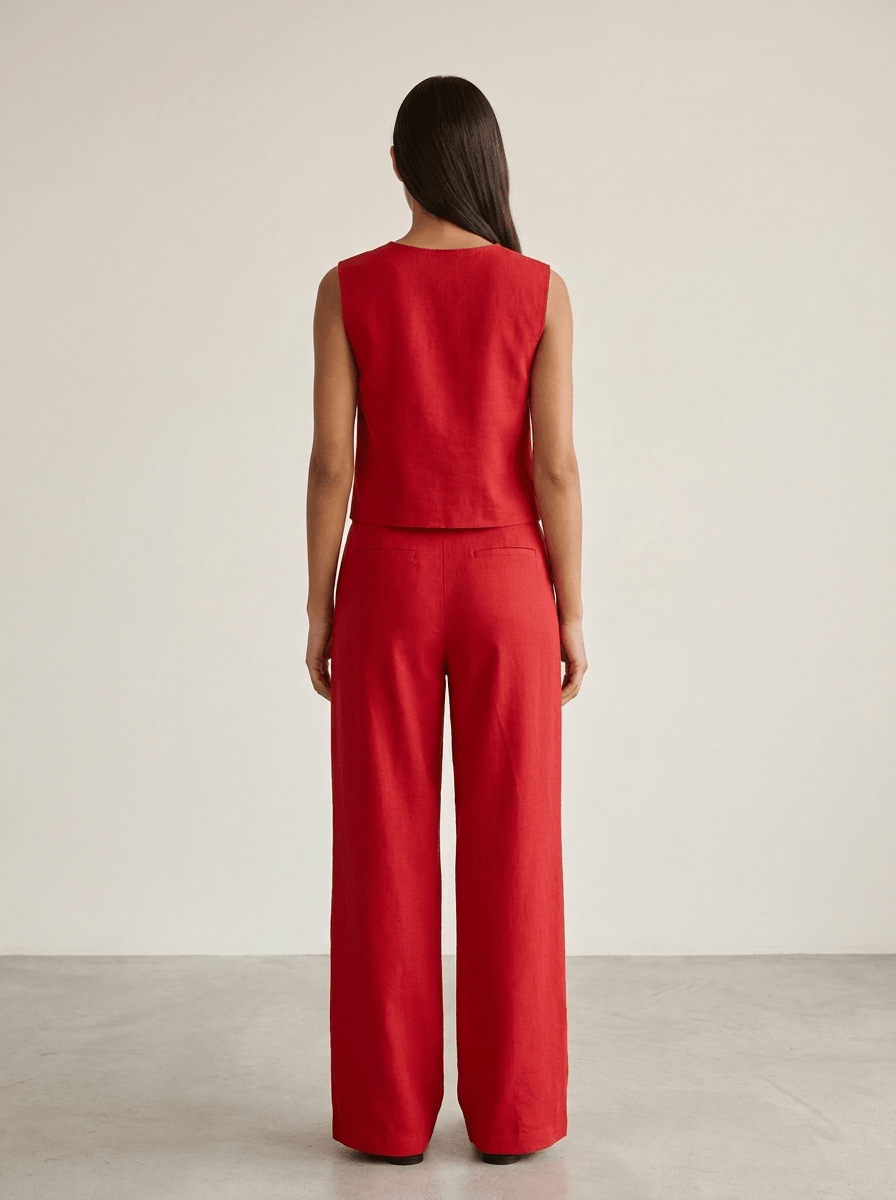 Matching Set Women Round Neck Top & Pants Two Piece With Pockets — Kharites Shop - Kharites