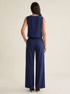 Matching Set Women Round Neck Top & Pants Two Piece With Pockets — Kharites Shop - Kharites