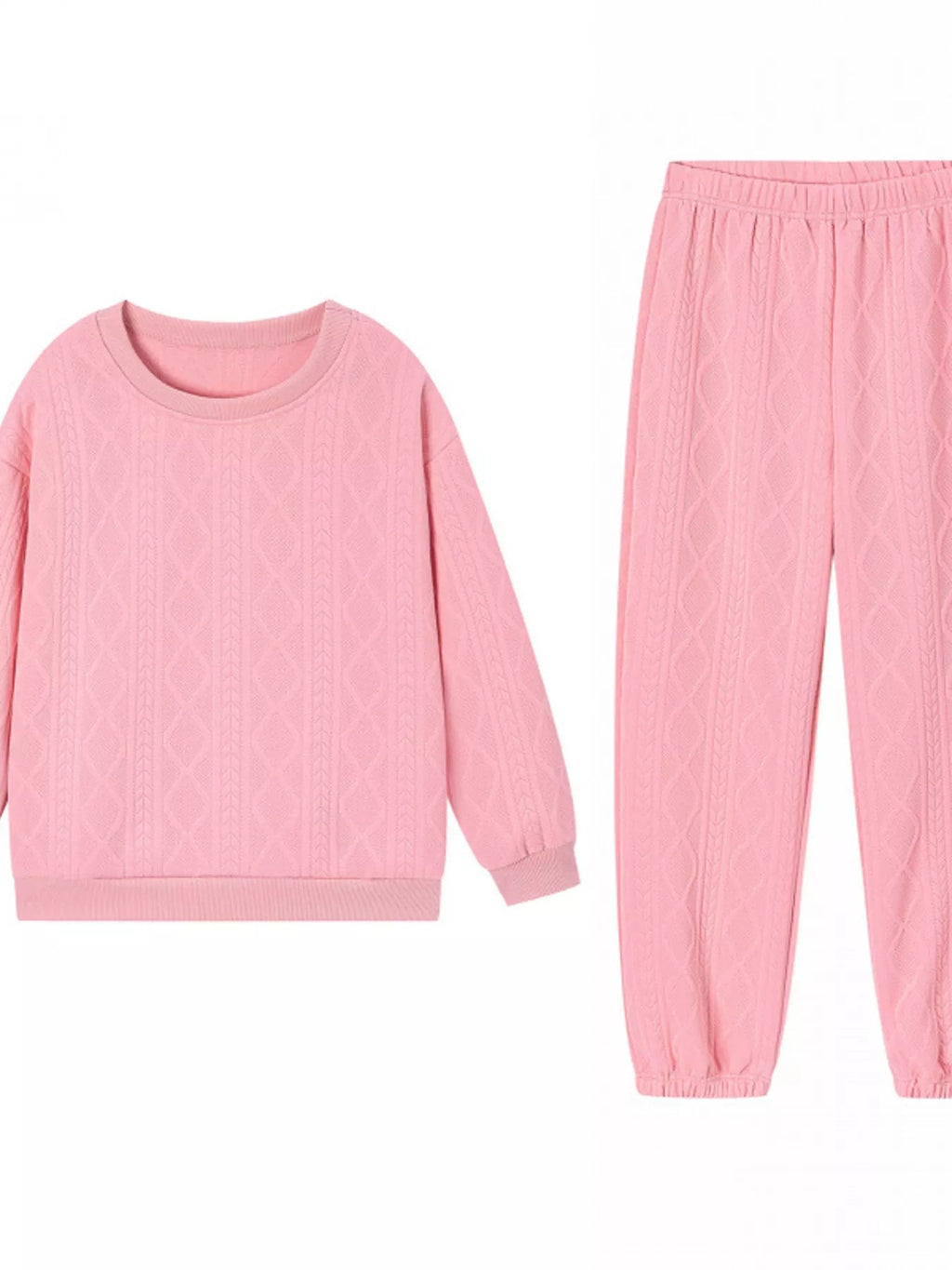 Matching Set Women Textured Top & Pants Two Piece Lounge Co Ord — Kharites Shop - Kharites