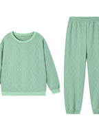 Matching Set Women Textured Top & Pants Two Piece Lounge Co Ord — Kharites Shop - Kharites