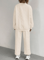 Matching Set Women Textured Top & Pants Two Piece Lounge Co Ord — Kharites Shop - Kharites