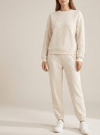 Matching Set Women Textured Top & Pants Two Piece Lounge Co Ord — Kharites Shop - Kharites