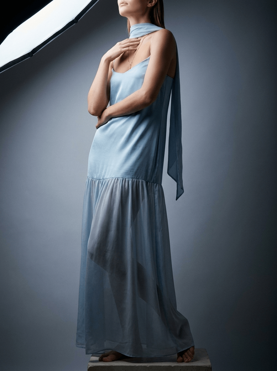 Maxi Cami Dress Women Adjustable Strap Sleeveless Summer Dress With Scarf — Kharites Shop - Kharites