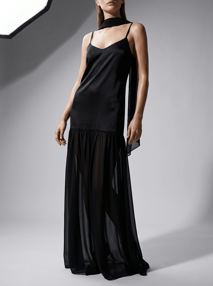 Maxi Cami Dress Women Adjustable Strap Sleeveless Summer Dress With Scarf — Kharites Shop - Kharites