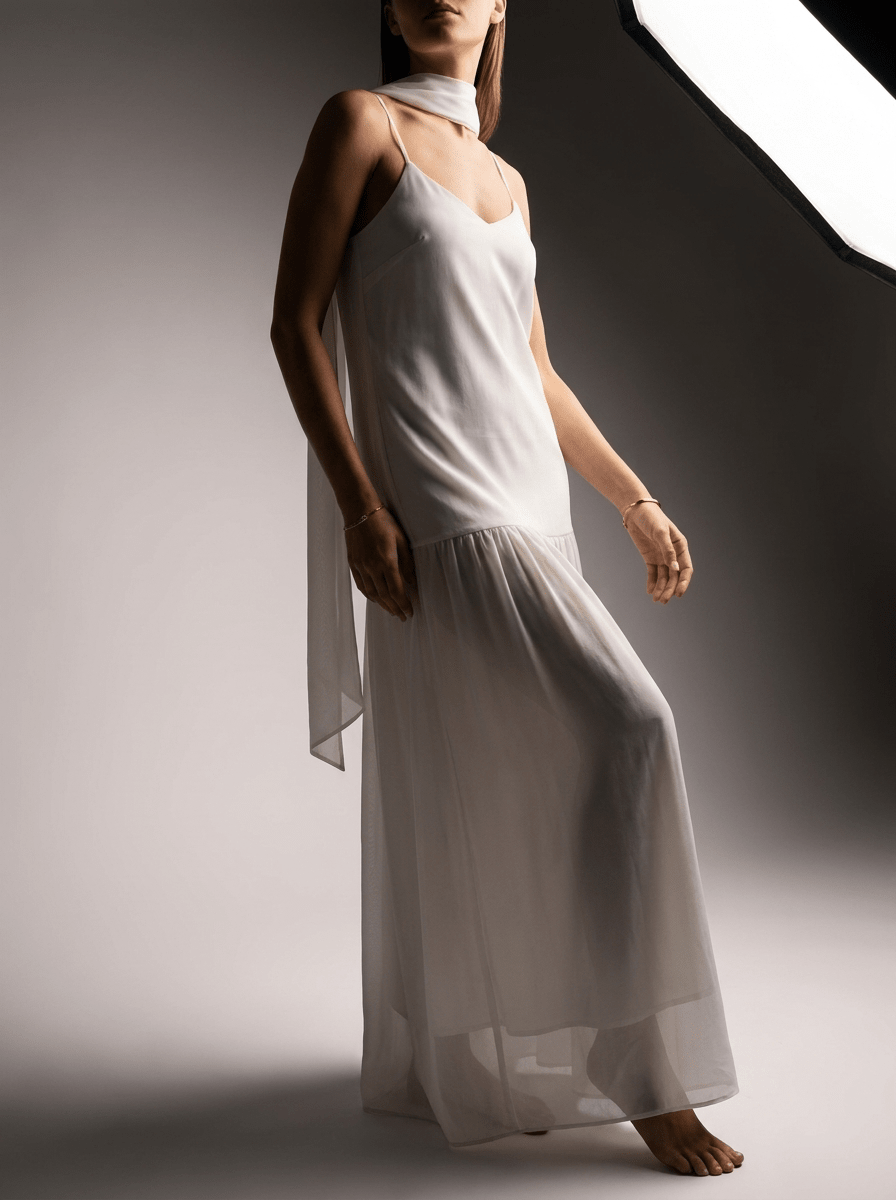 Maxi Cami Dress Women Adjustable Strap Sleeveless Summer Dress With Scarf — Kharites Shop - Kharites