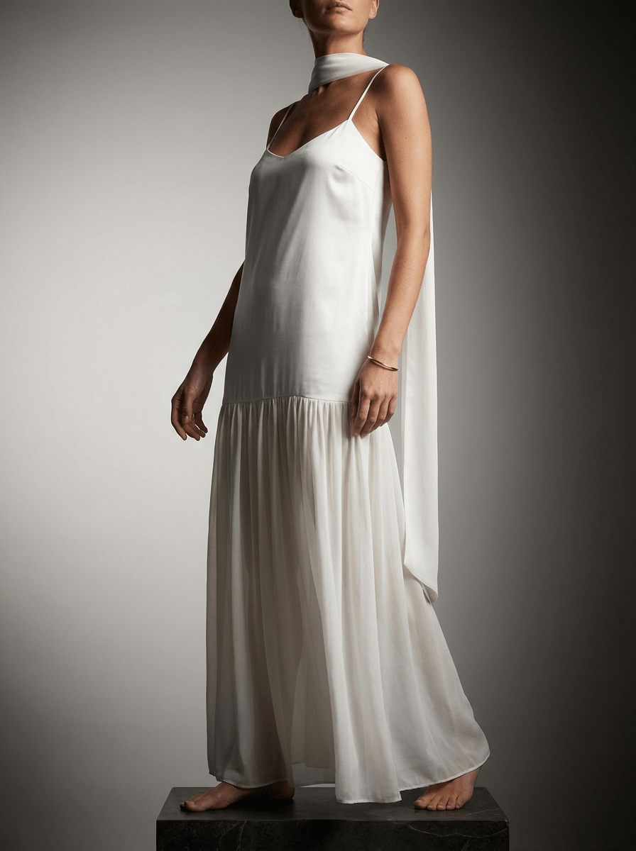 Maxi Cami Dress Women Adjustable Strap Sleeveless Summer Dress With Scarf — Kharites Shop - Kharites