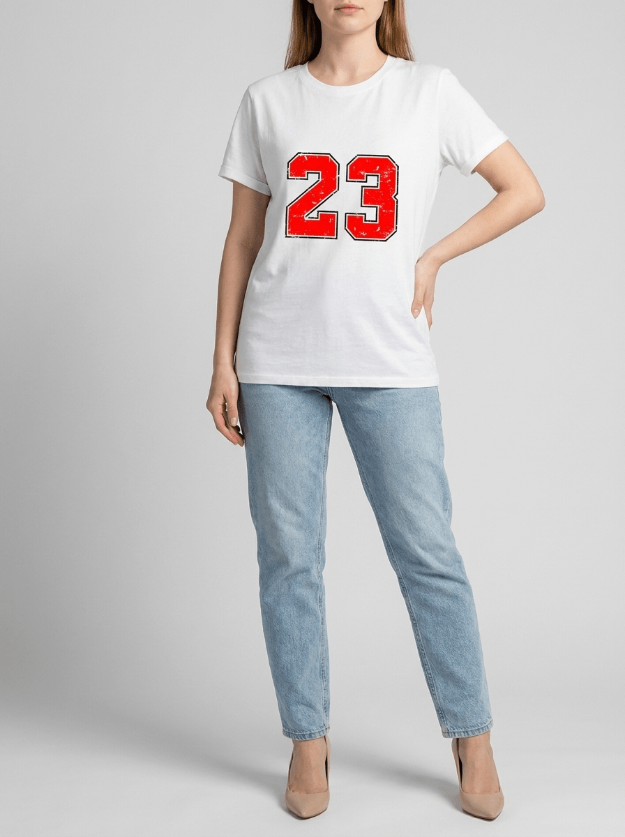 Number 23 Graphic T Shirt Women Round Neck Short Sleeve Casual Tee — Kharites Shop - Kharites