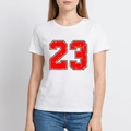 Number 23 Graphic T Shirt Women Round Neck Short Sleeve Casual Tee — Kharites Shop - Kharites