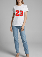 Number 23 Graphic T Shirt Women Round Neck Short Sleeve Casual Tee — Kharites Shop - Kharites