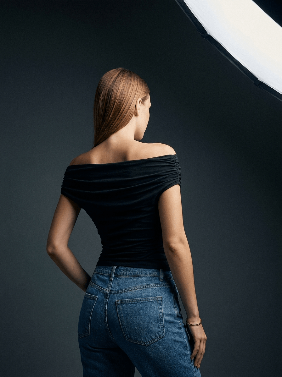 Off Shoulder Top Women Ruched Short Sleeve Fitted T Shirt — Kharites Shop - Kharites