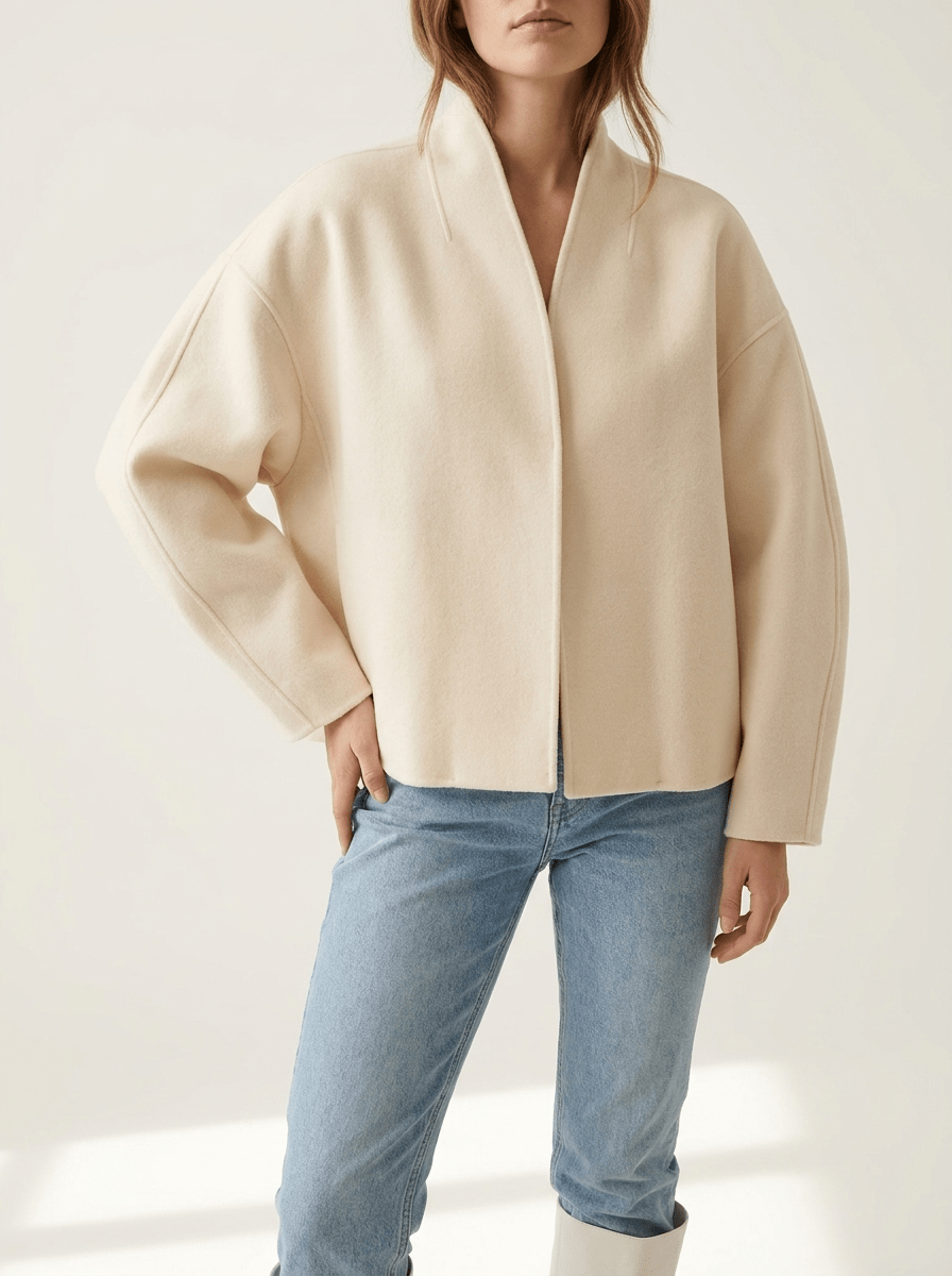 Open Front Jacket Women Dropped Shoulder Lined Longline Coat Layer — Kharites Shop - Kharites