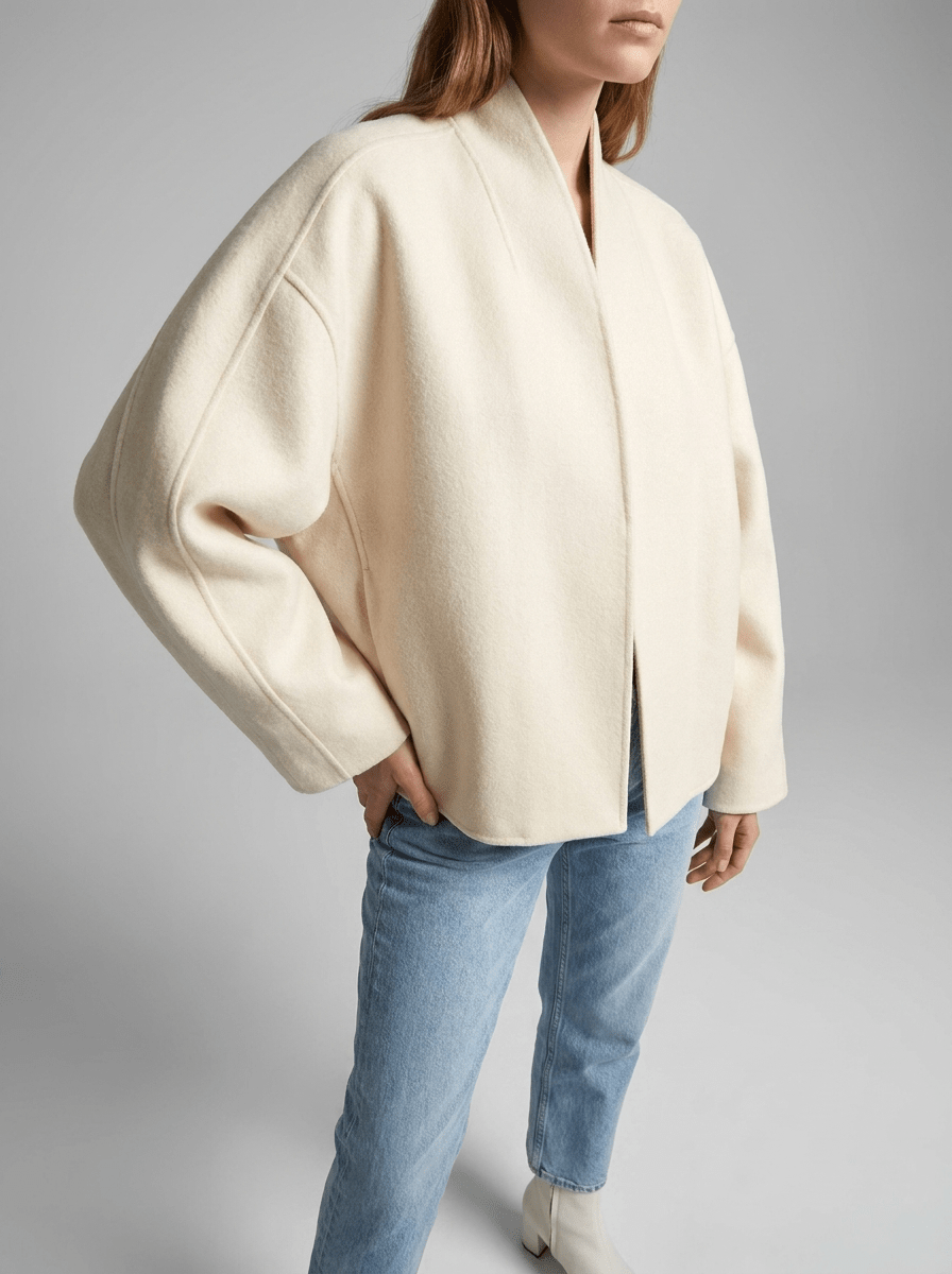Open Front Jacket Women Dropped Shoulder Lined Longline Coat Layer — Kharites Shop - Kharites