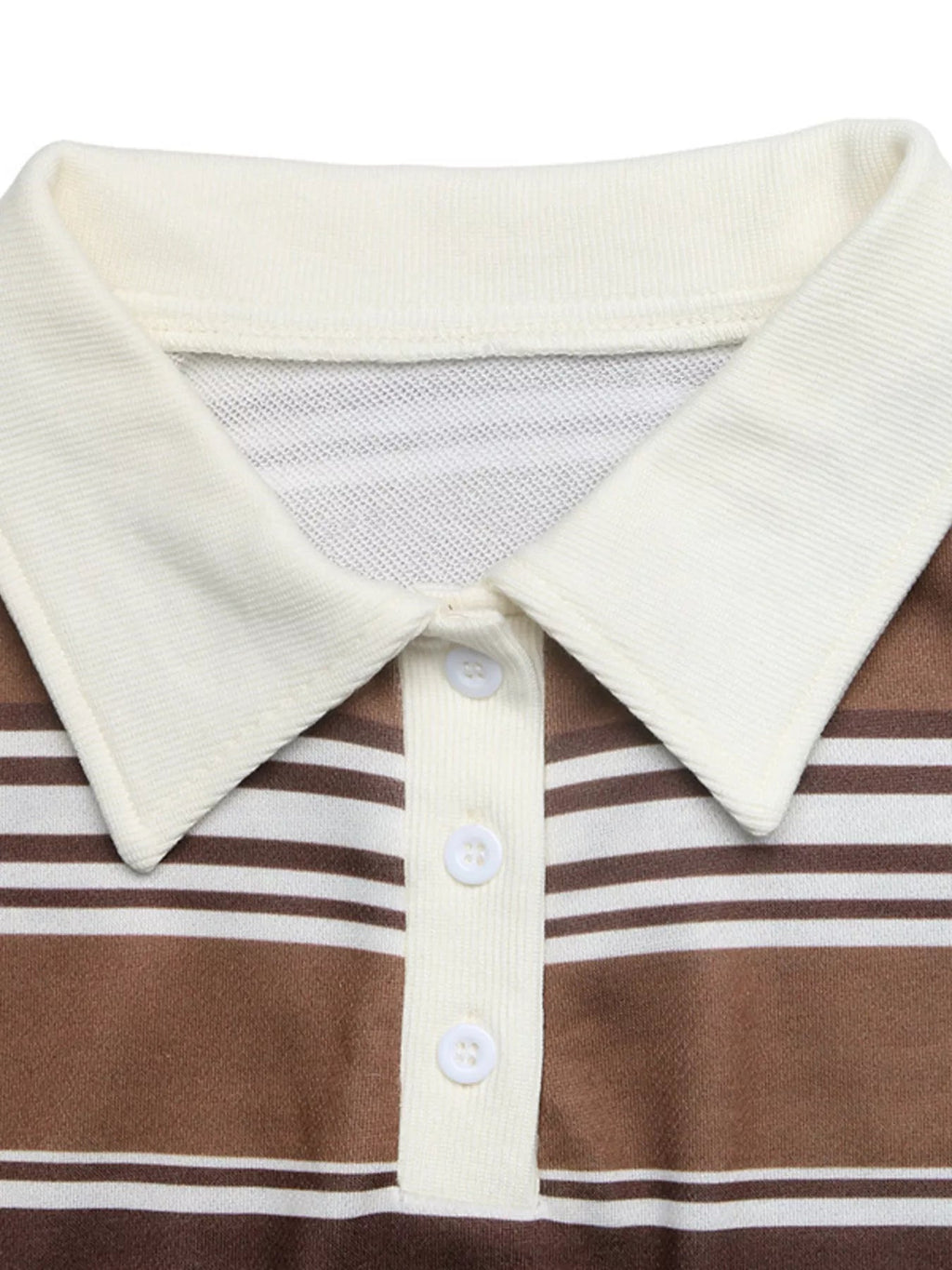 Oversized Striped Dropped Shoulder Sweatshirt Women Button Detail Top — Kharites Shop - Kharites
