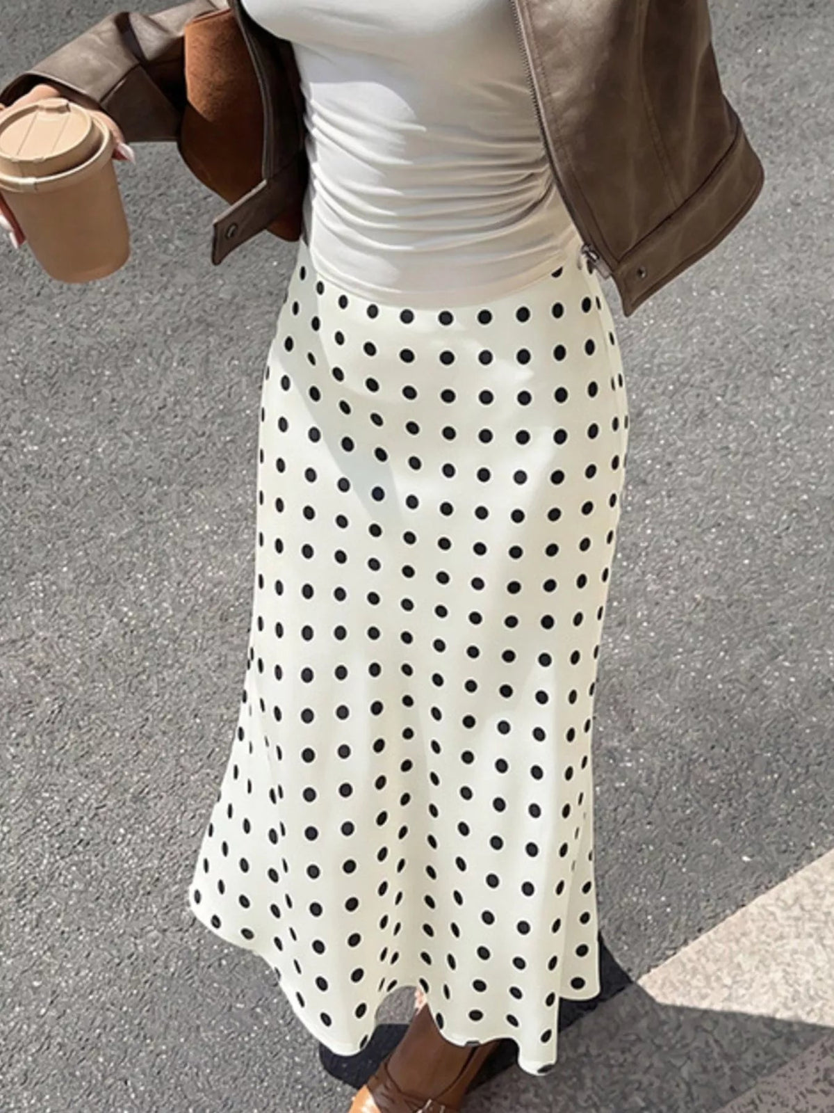 Polka Dot Midi Skirt Women High Waisted A Line Summer Skirt — Kharites Shop - Kharites