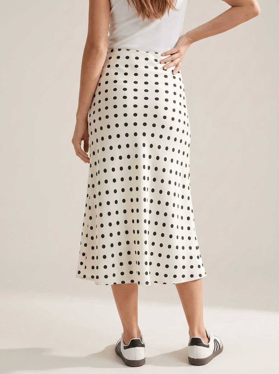 Polka Dot Midi Skirt Women High Waisted A Line Summer Skirt — Kharites Shop - Kharites