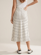 Polka Dot Midi Skirt Women High Waisted A Line Summer Skirt — Kharites Shop - Kharites
