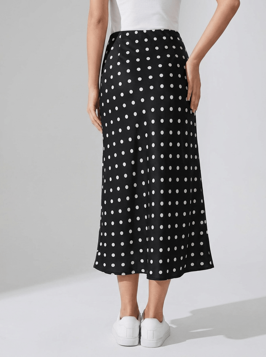 Polka Dot Midi Skirt Women High Waisted A Line Summer Skirt — Kharites Shop - Kharites