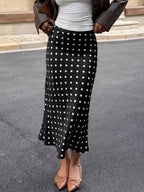 Polka Dot Midi Skirt Women High Waisted A Line Summer Skirt — Kharites Shop - Kharites