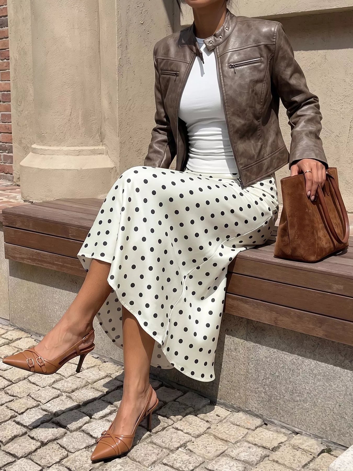 Polka Dot Midi Skirt Women High Waisted A Line Summer Skirt — Kharites Shop - Kharites