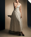 Polka Dot Square Neck Maxi Dress Women Side Slit Sleeveless — Kharites Shop - Kharites