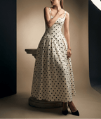 Polka Dot Square Neck Maxi Dress Women Side Slit Sleeveless — Kharites Shop - Kharites