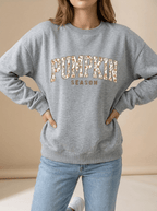 Pumpkin Season Sweatshirt Women Oversized Graphic Pullover Fall Top — Kharites Shop - Kharites