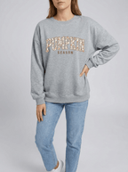Pumpkin Season Sweatshirt Women Oversized Graphic Pullover Fall Top — Kharites Shop - Kharites