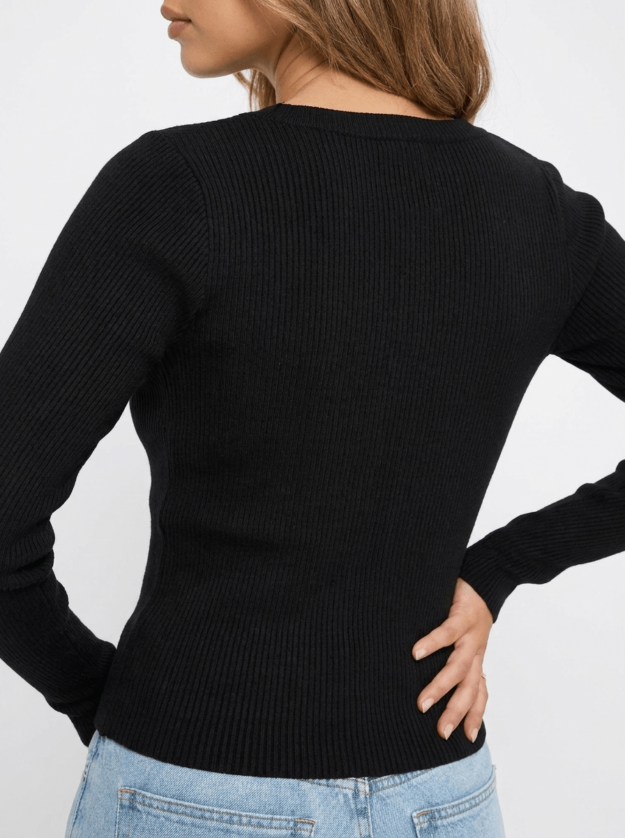 Ribbed Knit Cardigan Women Button Down Long Sleeve Sweater Layer — Kharites Shop - Kharites