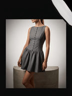 Ruffle Mini Dress Women Round Neck Sleeveless Button Front Summer — Kharites Shop - Kharites