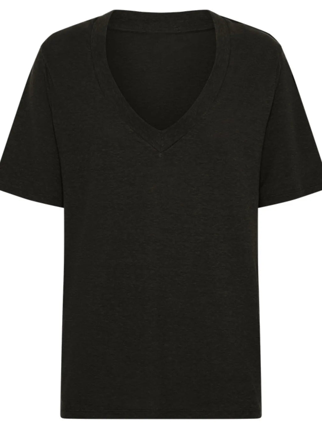 Solid V-Neck Short Sleeve T-Shirt - Kharites