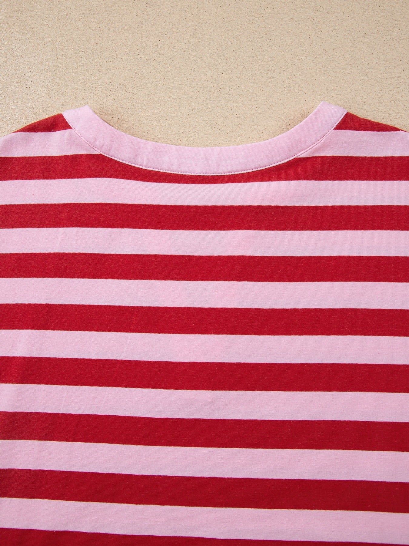 Striped Cotton T Shirt Women Split V Neck Short Sleeve Casual Top — Kharites Shop - Kharites