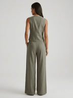 Tailored Vest & Wide Leg Trouser Two Piece Set Women Sleeveless — Kharites Shop - Kharites