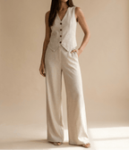 Tailored Vest & Wide Leg Trouser Two Piece Set Women Sleeveless — Kharites Shop - Kharites