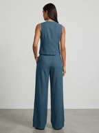 Tailored Vest & Wide Leg Trouser Two Piece Set Women Sleeveless — Kharites Shop - Kharites