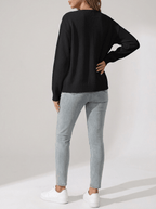 Tie Front Cardigan Women Ribbed Long Sleeve Knit Sweater With Pockets — Kharites Shop - Kharites