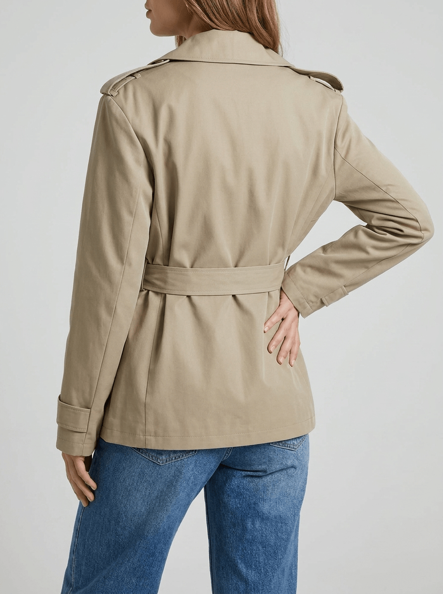 Trench Coat Women Double Breasted Belted Long Jacket Classic Overcoat — Kharites Shop - Kharites