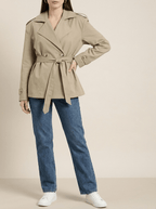 Trench Coat Women Double Breasted Belted Long Jacket Classic Overcoat — Kharites Shop - Kharites