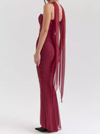 Two Piece Set Ruched Tube Top & Maxi Skirt Women Strapless — Kharites Shop - Kharites