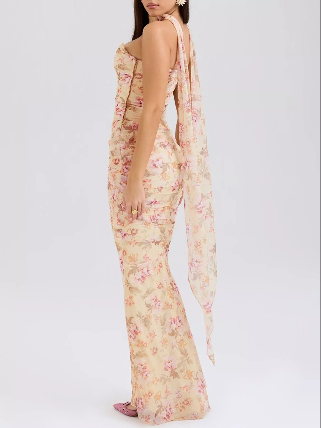 Two Piece Set Ruched Tube Top & Maxi Skirt Women Strapless — Kharites Shop - Kharites