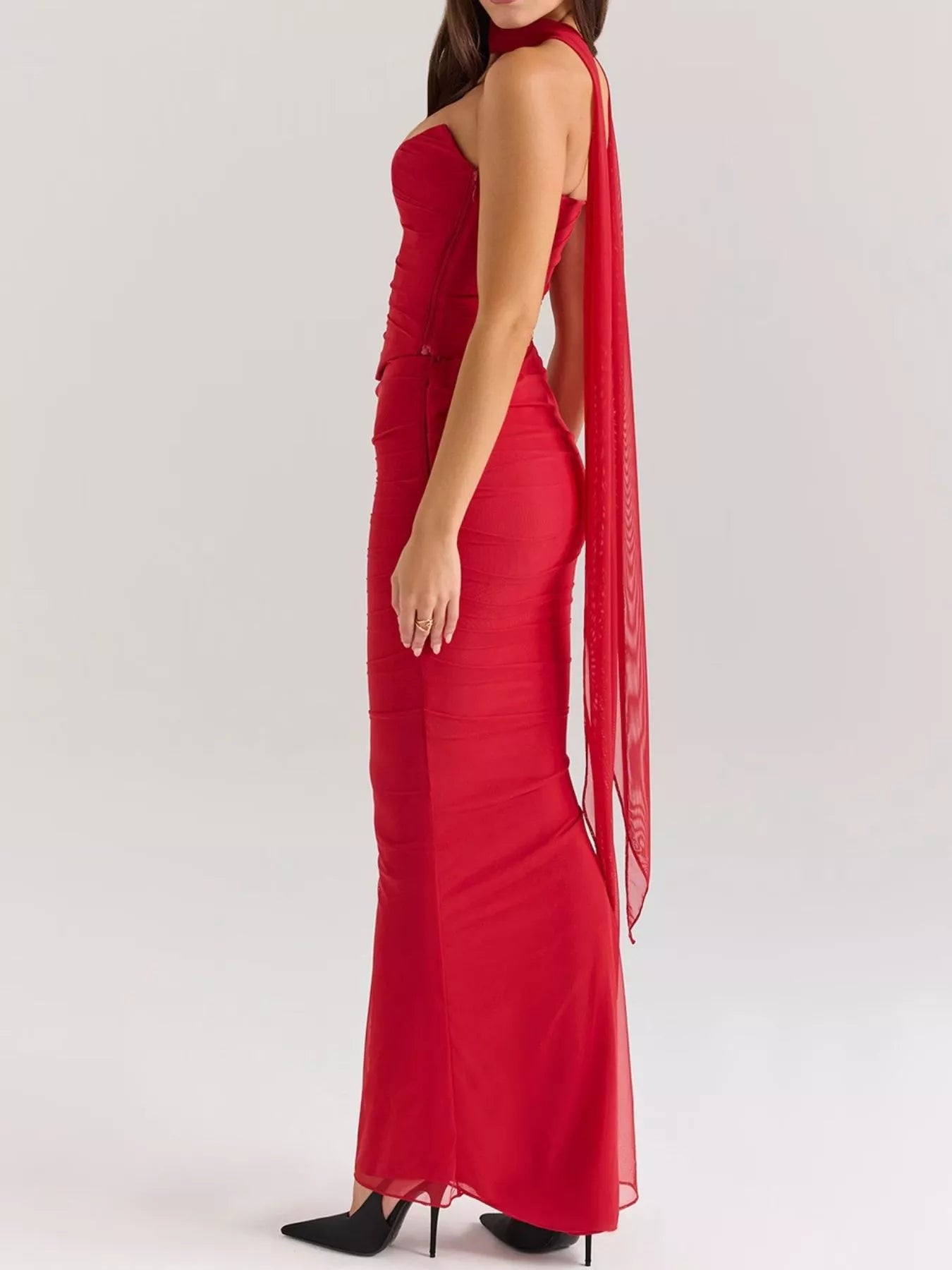 Two Piece Set Ruched Tube Top & Maxi Skirt Women Strapless — Kharites Shop - Kharites