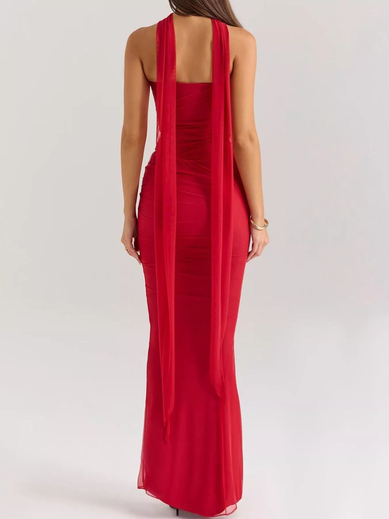 Two Piece Set Ruched Tube Top & Maxi Skirt Women Strapless — Kharites Shop - Kharites