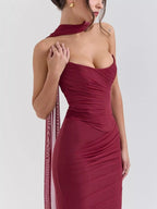 Two Piece Set Ruched Tube Top & Maxi Skirt Women Strapless — Kharites Shop - Kharites