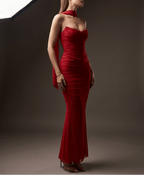 Two Piece Set Ruched Tube Top & Maxi Skirt Women Strapless — Kharites Shop - Kharites