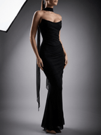 Two Piece Set Ruched Tube Top & Maxi Skirt Women Strapless — Kharites Shop - Kharites