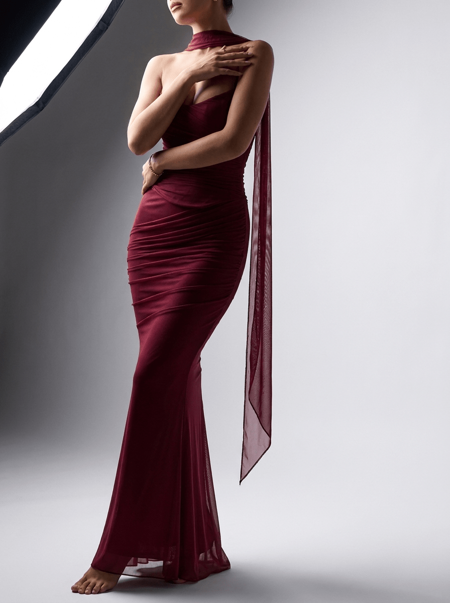Two Piece Set Ruched Tube Top & Maxi Skirt Women Strapless — Kharites Shop - Kharites