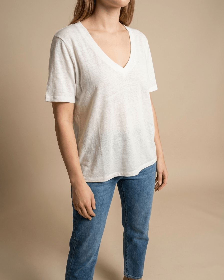 V Neck Cotton T Shirt Women Short Sleeve Basic Casual Everyday Top — Kharites Shop - Kharites